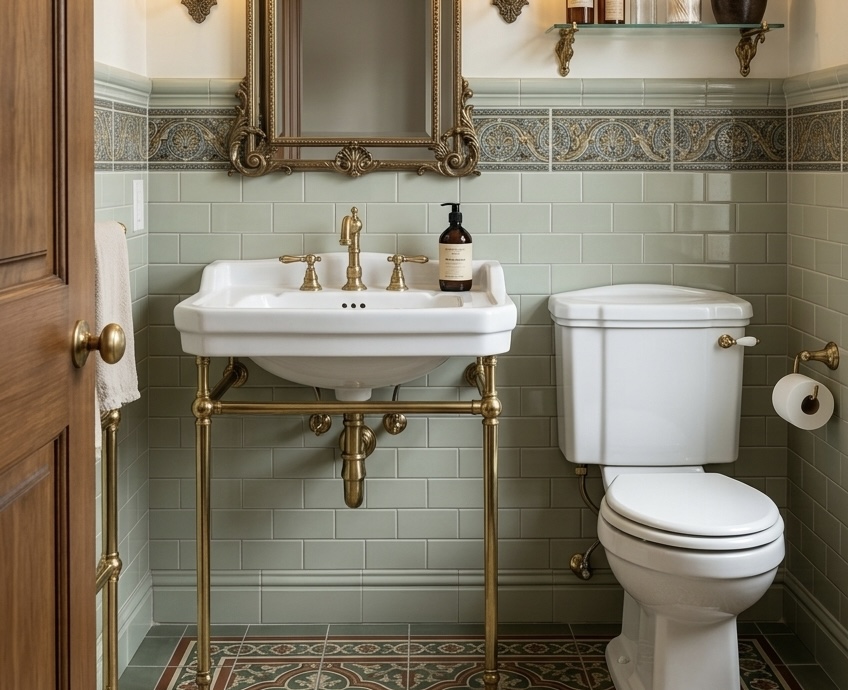Antique toilet and basin